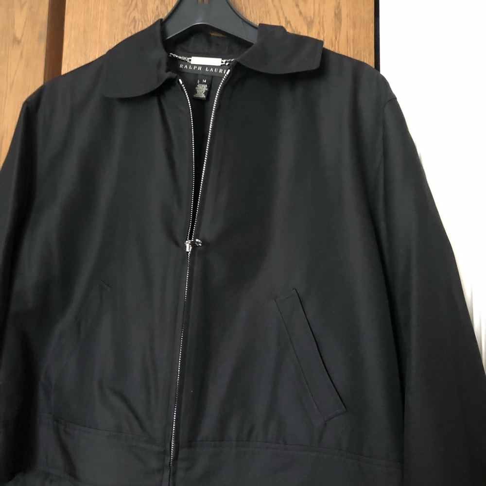 Ralph Lauren Black Label Black Zip-Front Blazer Jacket